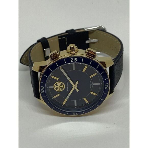 Tori Burch TBT1201 Men\'s Brown Leather Analog Dial Hybrid Watch Custom Band LW94